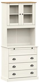 vidaXL Βιτρίνα VIGO Λευκή 80 x 40 x 176 εκ. από Μασίφ Ξύλο Πεύκου