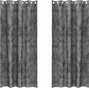 vidaXL Βελούδινες Κουρτίνες 2 pcs Γκρι 225 x 140 εκ. Βελούδο