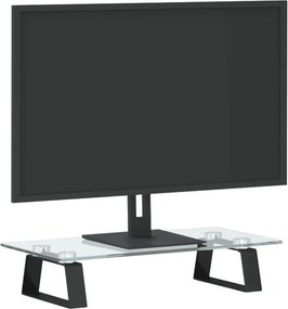vidaXL Βάση Οθόνης Μαύρη 40x20x8 εκ. από Ψημένο Γυαλί και Μέταλλο