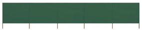vidaXL Προστατευτικό Αέρα με 5 Πάνελ Πράσινο 600 x 160 εκ. Υφασμάτινο