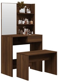 vidaXL Μπουντουάρ Σετ Καφέ Δρυς 74,5 x 40 x 141 εκ.