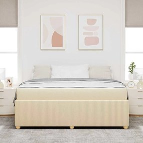 vidaXL Σκελετός Κρεβατιού με στρώμα Κρεμ 180 x 200 cm ύφασμα