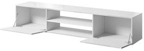 Τραπέζι Tv Charlotte 164, Γυαλιστερό λευκό, Άσπρο, Ο αριθμός των θυρών: 2, 200x37x40cm, 39 kg | Epipla1.gr