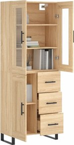vidaXL Ντουλάπι Sonoma δρυς 69,5 x 34 x 180 εκ. από Επεξεργασμένο Ξύλο