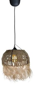 Bowler Inart natural wicker ceiling light D31x69cm 31x31x69 εκ.