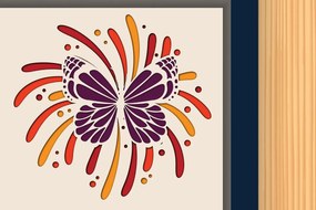 Σετ των 3 Intra απο ξύλο plywood 3mm-4mm πάχος Πεταλούδα με Firework Shadow Box Δίασταση 25x25 cm INTRAFABR-34889716