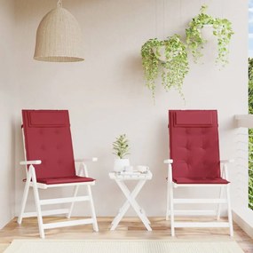 Μαξιλάρια Καρέκλας με Πλάτη 2 τεμ. Μπορντό από Ύφασμα Oxford - Κόκκινο