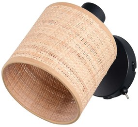 Φωτιστικό Τοίχου - Απλίκα Aimee R81851736 10x17,6x22,5cm 1xE14 10W Natural-Black RL Lighting