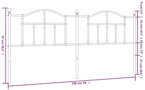 vidaXL Κεφαλάρι Λευκό 193 εκ. Μεταλλικό