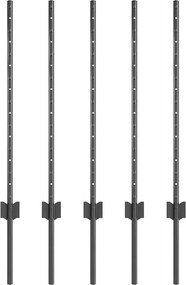 vidaXL Στύλος Περιφράξεων 5 pcs Γκρι 80 cm Ατσάλι