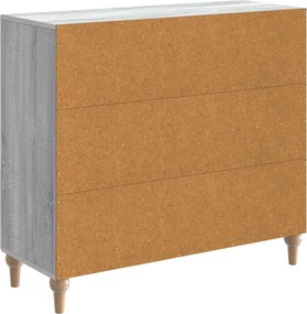 vidaXL Πλαϊνό γραφείο Γκρι Sonoma 89 x 34,5 x 80 εκ Επεξεργασμένο Ξύλο