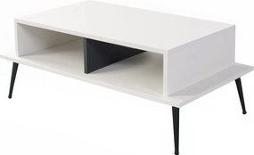 Τραπεζάκι Σαλονιού Λευκό / Ανθρακί SOBAN 100x56x20
