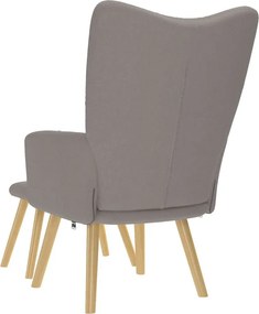 vidaXL Πολυθρόνα Relax Taupe Υφασμάτινη με Υποπόδιο