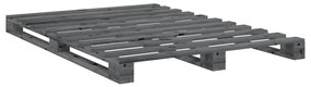 vidaXL Πλαίσιο Κρεβατιού με Κεφαλάρι Γκρι 140x200 εκ Μασίφ Ξύλο Πεύκου