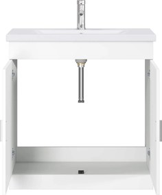 vidaXL Σετ Επίπλων Μπάνιου Λευκό 81 x 40 x 84,5 εκ Επεξεργασμένο Ξύλο
