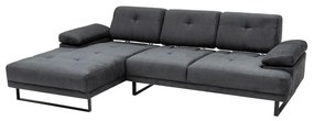 Γωνιακός καναπές με δεξιά γωνία PWF-0586 pakoworld ύφασμα ανθρακί 314x174x83εκ