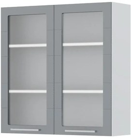 Ντουλάπι κρεμαστό Hudson V9-90-2KS-Λευκό - Γκρι - 90.00Χ32.00Χ91.00cm