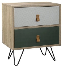 Liberta TREND MINT ΚΟΜΟΔΙΝΟ 2ΣΥΡΤΑΡΙΑ SONOMA ΠΡΑΣΙΝΟ ΜΕ PATTERN 45x29xH52,5cm 45x29xH52,5cm 09-1001