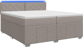 vidaXL Κρεβάτι box spring με στρώμα Taupe 200 x 200 cm Ύφασμα