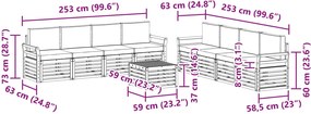 vidaXL Σετ Καναπέ 9 pcs Άσπρο και Ανθρακί 59 x 59 x 37 εκ Πολυεστέρας