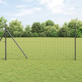 vidaXL Φράχτης με Στήλες. Γκρι 1.4 x 10 m Ατσάλι