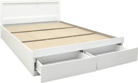 Κρεβάτι Olympus pakoworld με συρτάρι σε λευκή απόχρωση 140x200εκ