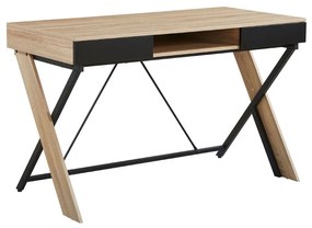 DOUBLE-X ΓΡΑΦΕΙΟ 1ΡΑΦΙ ΦΥΣΙΚΟ ΜΑΥΡΟ 120x60x76