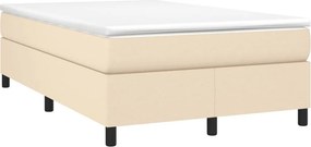 vidaXL Κρεβάτι Boxspring με Στρώμα Κρεμ 120x190 εκ. Υφασμάτινο