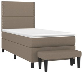 ΚΡΕΒΑΤΙ BOXSPRING ΜΕ ΣΤΡΩΜΑ TAUPE 90X190 ΕΚ.ΥΦΑΣΜΑΤΙΝΟ 3136481