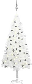 vidaXL Χριστ. Δέντρο Προφωτισμένο Τεχνητό Μπάλες Λευκό 120εκ