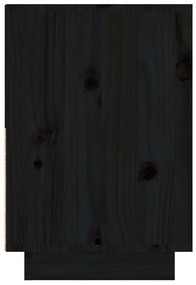 vidaXL Κομοδίνο Μαύρο 60 x 34 x 51 εκ. από Μασίφ Ξύλο Πεύκου