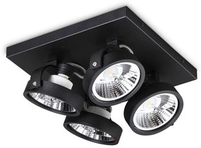 Φωτιστικό Οροφής - Spot Konig 300580 28x16,5cm GU10 max 4x50W Black Ideal Lux