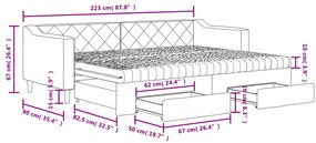 Καναπές Κρεβάτι Συρόμενος Κρεμ 80x200 εκ Υφασμάτινος &amp; Συρτάρια - Κρεμ