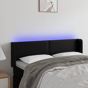 Κεφαλάρι Κρεβατιού LED Μαύρο 147x16x78/88 εκ. Συνθετ. Δέρμα 3123046