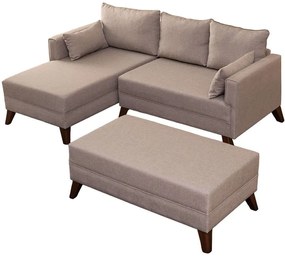 Καναπές - Κρεβάτι Γωνιακός (Αριστερή Γωνία) Bella 825BLC1510 205x140x85cm Cream