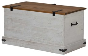 vidaXL Σεντούκι αποθήκευσης HALDEN Λευκό 91x48x47 cm Στερεό ξύλο πεύκο