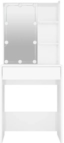 vidaXL Μπουντουάρ με LED Γυαλιστερό Λευκό 60x40x140 εκ.