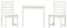 vidaXL Σετ Επίπλων Bistro 3 Τεμαχίων Λευκό από Μασίφ Ξύλο Πεύκου