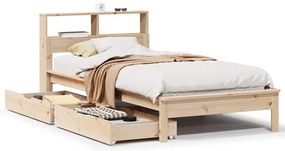 vidaXL Κρεβάτι Βιβλιοθήκη Χωρίς Στρώμα 75x190 εκ Μασίφ Ξύλο Πεύκο