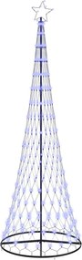vidaXL LED Χριστουγεννιάτικο Δέντρο Μπλε 302,5 εκ. Μέταλλο