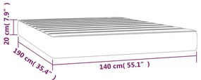 vidaXL Στρώμα με Pocket Springs Σκούρο Καφέ 140x190x20 εκ. Βελούδινο