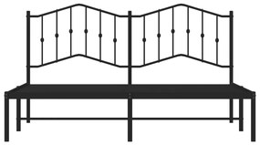 vidaXL Πλαίσιο Κρεβατιού με Κεφαλάρι Μαύρο 160 x 200 εκ. Μεταλλικό