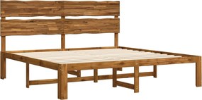 vidaXL Διπλό Κρεβάτι με Κεφαλάρι ROSTOCK Φυσικό 200 x 200 cm