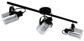 Φωτιστικό Οροφής-Σποτ Berregas 99054 Black-Clear Eglo Metal, Glass