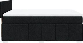 vidaXL Κρεβάτι Boxspring με Στρώμα Μαύρο 160x200 εκ. Υφασμάτινο