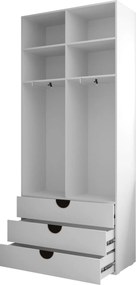 Ντουλάπα Inova IV 2D3SZ Δίφυλλη-Λευκό - Μαύρο