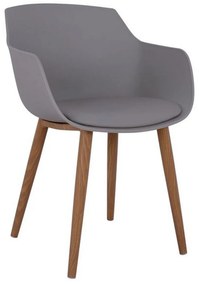 Καρέκλα Lucie Γκρι Με Μεταλλικά Πόδια HM8242.10 Σετ 2τμχ Μέταλλο,Πολυπροπυλένιο