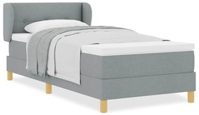 vidaXL Κρεβάτι με Ελατήρια και Στρώμα Κρεμ 90x200 εκ Υφασμα με στρώμα