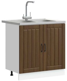 vidaXL Ντουλάπα Κουζίνας με αποθήκευση 2 pcs Καφέ 80 x 46 x 81.5 εκ