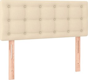 vidaXL Κρεβάτι Boxspring με Στρώμα Κρεμ 120x190 εκ. Υφασμάτινο